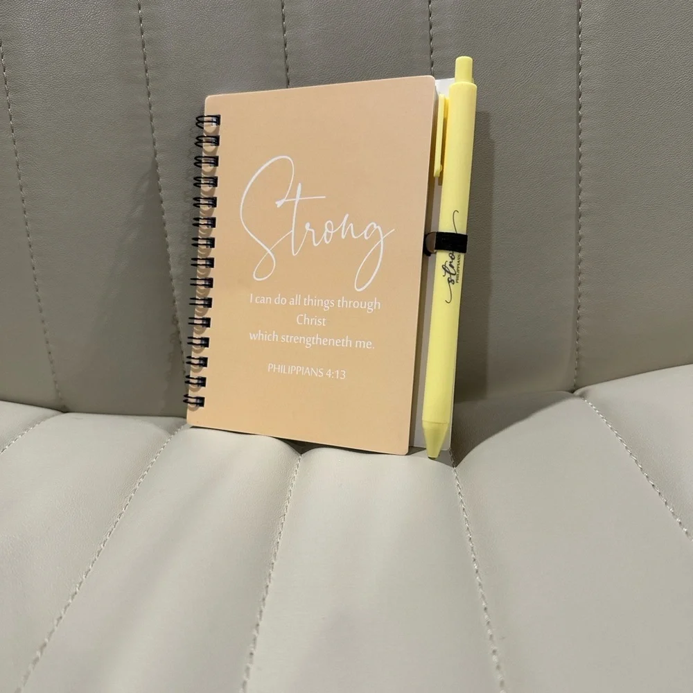 Bible Verse Notebook Trio & Pens Enough Corinthians Strong Philip. Created Genes